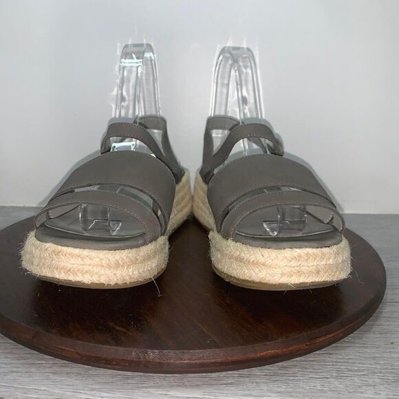 EILEEN FISHER Women’s 8 Sandals Devi Gray Platform Wedge Espadrille Jute Strappy - Picture 5 of 11